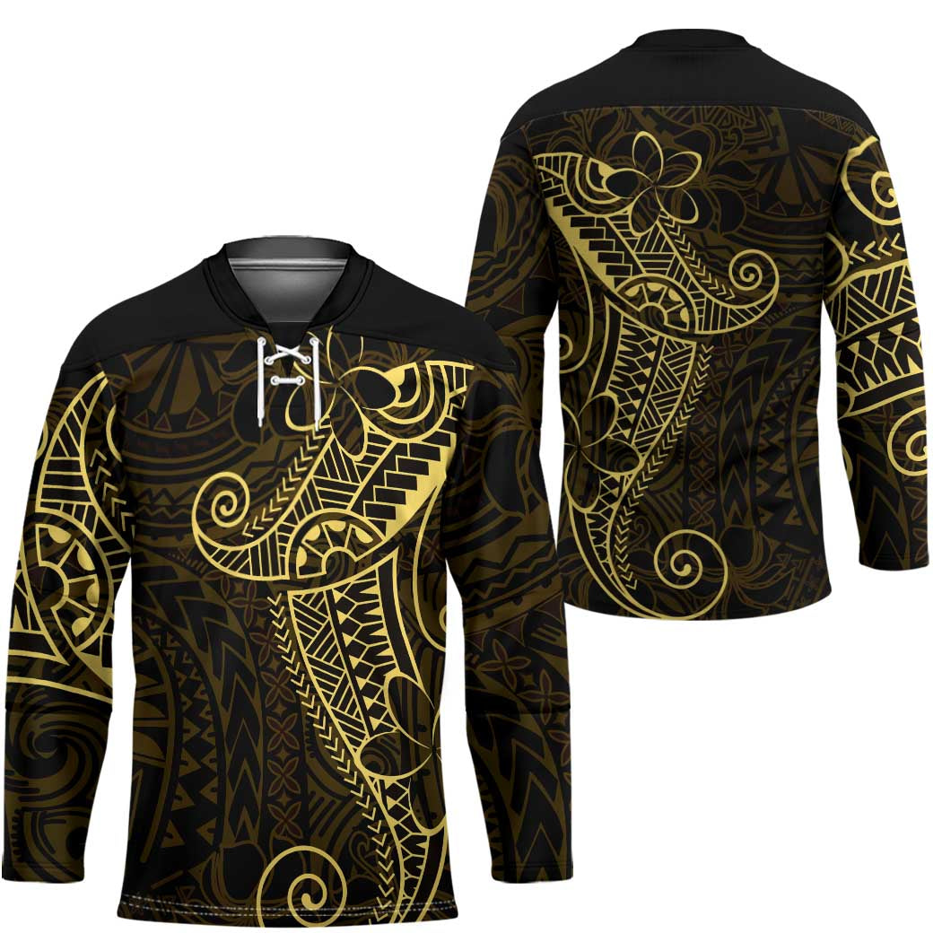 Black Gold Polynesian Tribal Hockey Jersey - Polynesian Pride