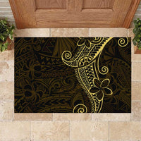 Black Gold Polynesian Tribal Rubber Doormat - Polynesian Pride