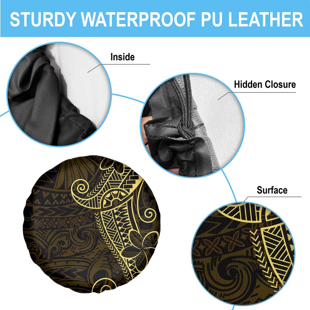 Black Gold Polynesian Tribal Spare Tire Cover - Polynesian Pride