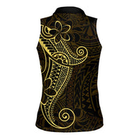 Black Gold Polynesian Tribal Women Sleeveless Polo Shirt - Polynesian Pride