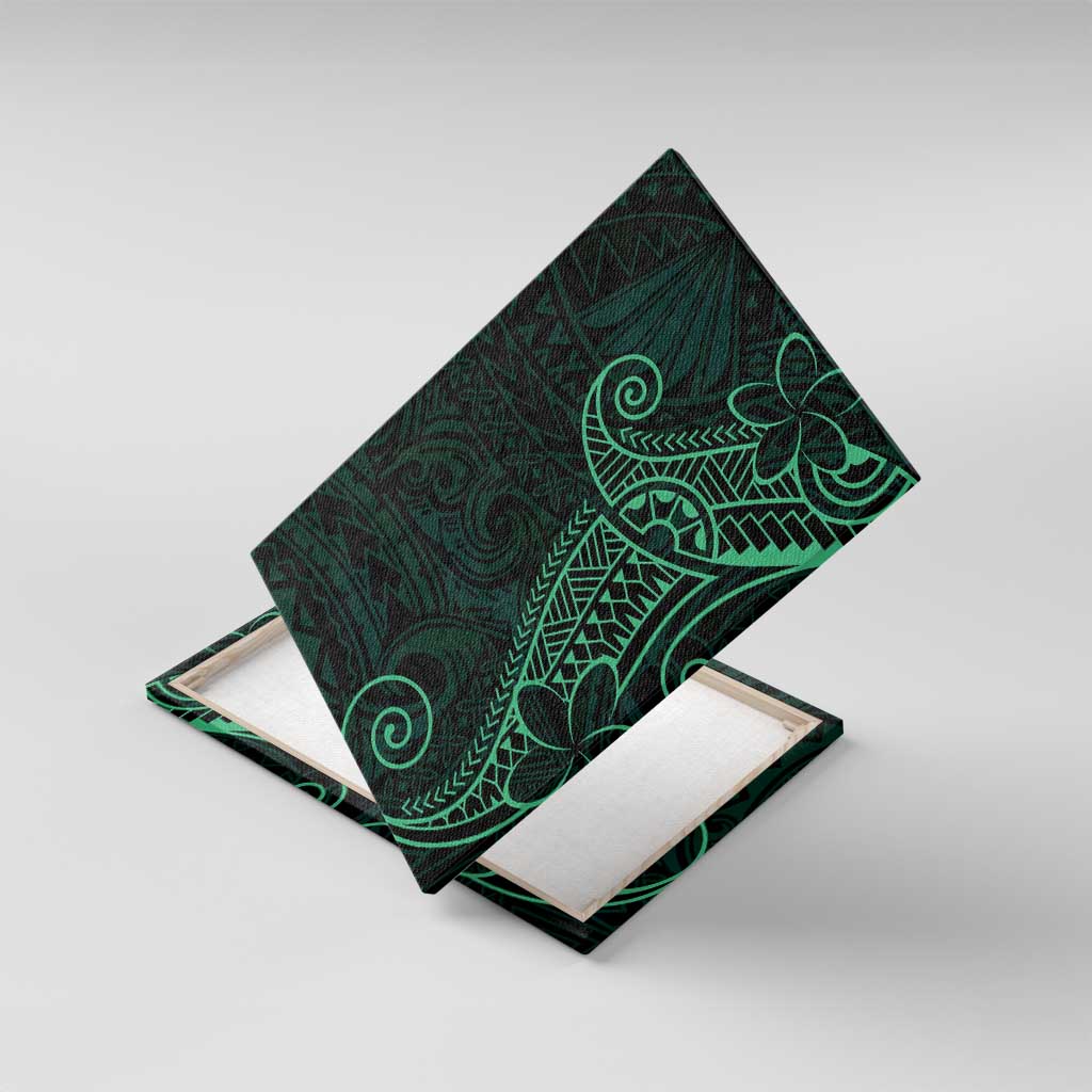 Black Green Polynesian Tribal Canvas Wall Art - Polynesian Pride