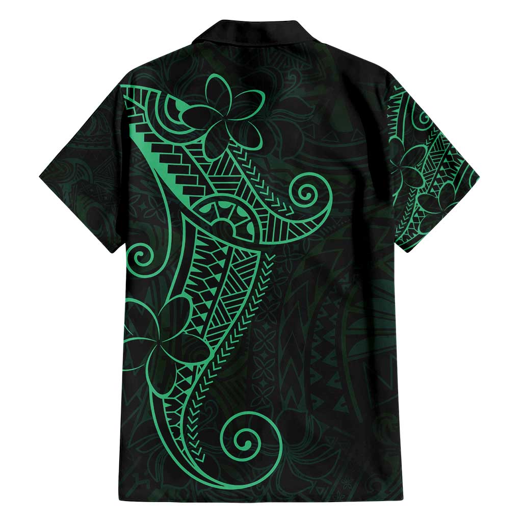 Black Green Polynesian Tribal Family Matching Off Shoulder Maxi Dress and Hawaiian Shirt LT9 - Polynesian Pride