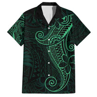 Black Green Polynesian Tribal Family Matching Summer Maxi Dress and Hawaiian Shirt LT9 Dad's Shirt - Short Sleeve Green - Polynesian Pride