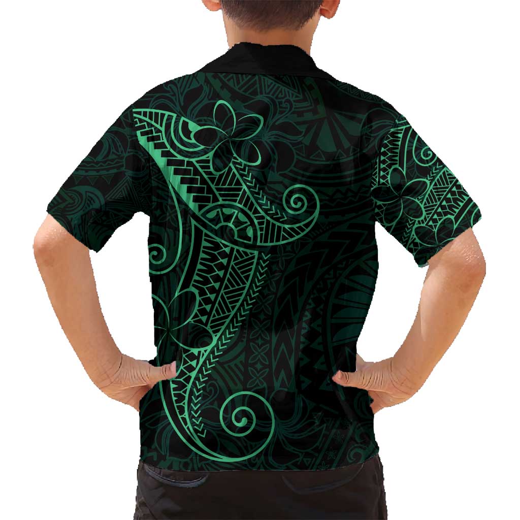 Black Green Polynesian Tribal Family Matching Tank Maxi Dress and Hawaiian Shirt LT9 - Polynesian Pride