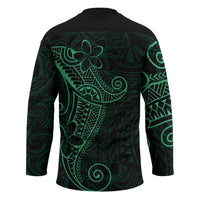 Black Green Polynesian Tribal Hockey Jersey - Polynesian Pride