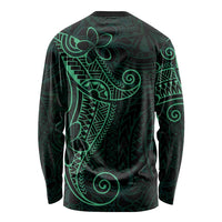 Black Green Polynesian Tribal Long Sleeve Shirt - Polynesian Pride