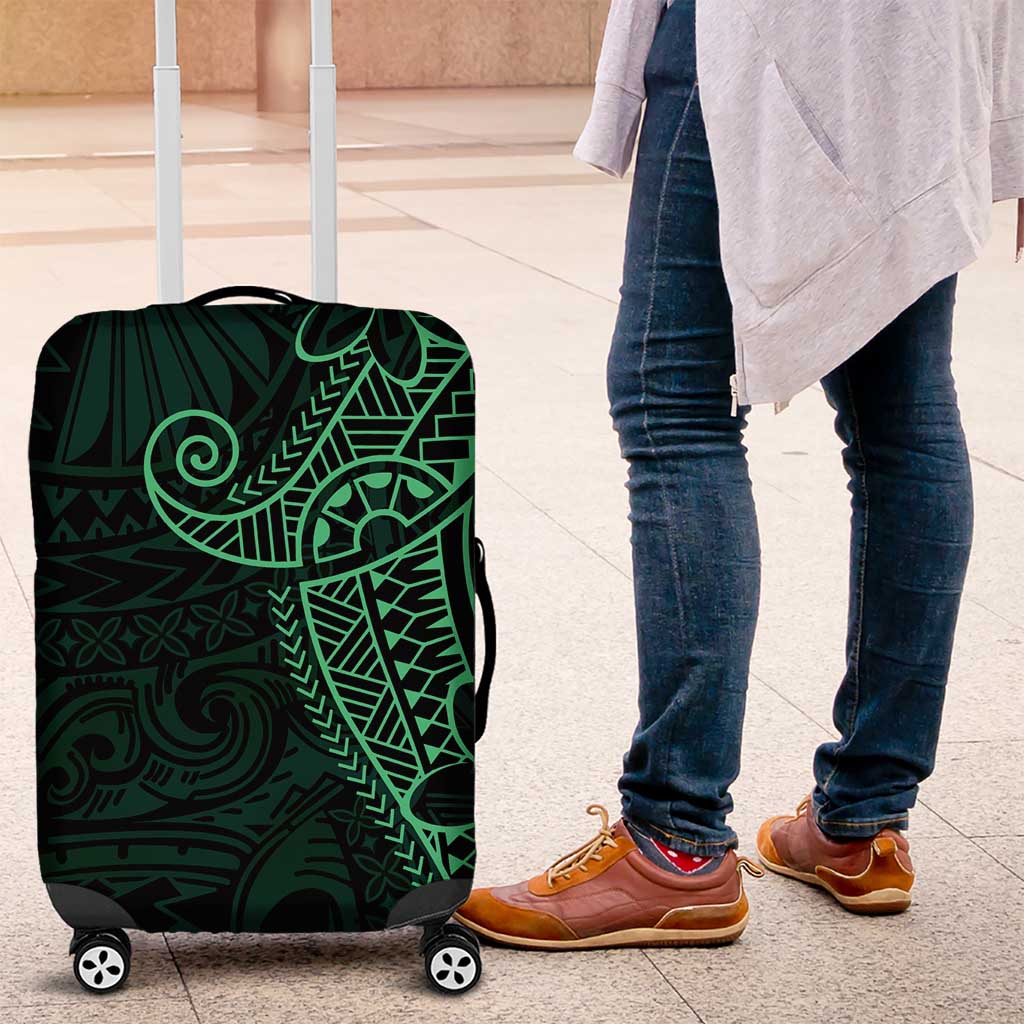 Black Green Polynesian Tribal Luggage Cover LT9 Green - Polynesian Pride