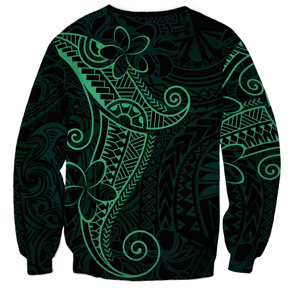 Black Green Polynesian Tribal Sweatshirt - Polynesian Pride