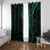Black Green Polynesian Tribal Window Curtain - Polynesian Pride