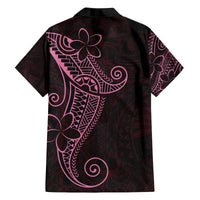 Black Pink Polynesian Tribal Family Matching Off The Shoulder Long Sleeve Dress and Hawaiian Shirt LT9 - Polynesian Pride
