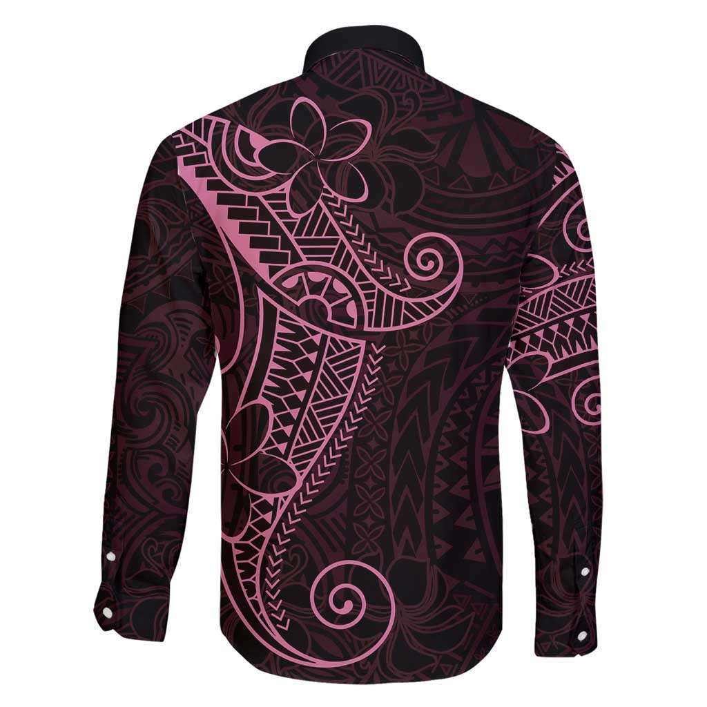 Black Pink Polynesian Tribal Family Matching Off Shoulder Maxi Dress and Hawaiian Shirt LT9 - Polynesian Pride