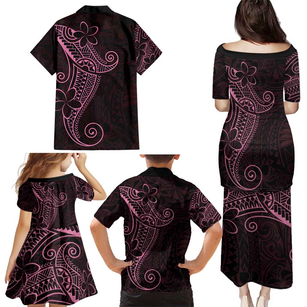 Black Pink Polynesian Tribal Family Matching Puletasi and Hawaiian Shirt LT9 - Polynesian Pride