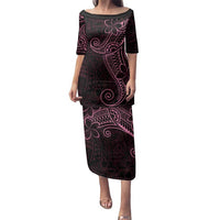 Black Pink Polynesian Tribal Family Matching Puletasi and Hawaiian Shirt LT9 Mom's Dress Pink - Polynesian Pride