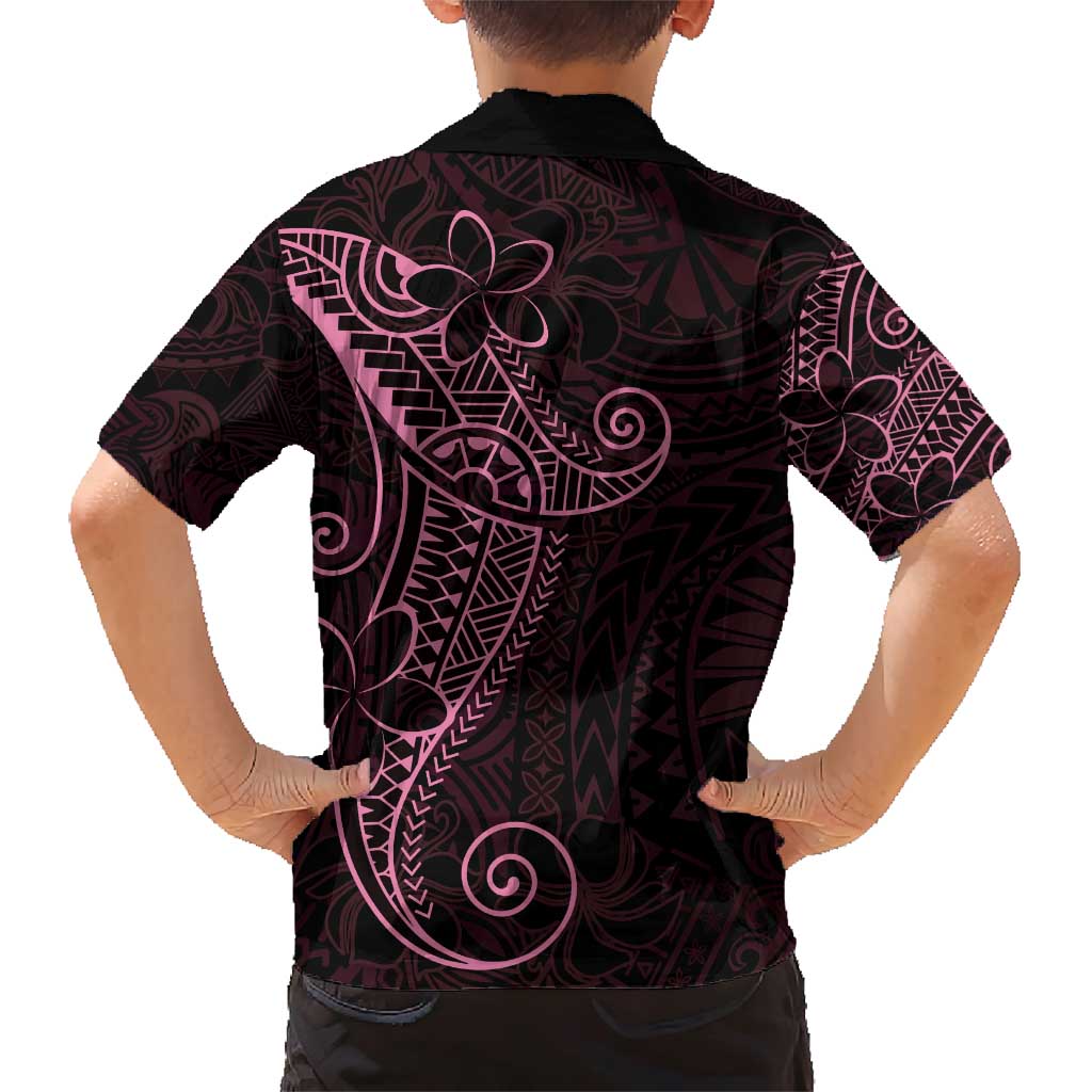 Black Pink Polynesian Tribal Family Matching Short Sleeve Bodycon Dress and Hawaiian Shirt LT9 - Polynesian Pride