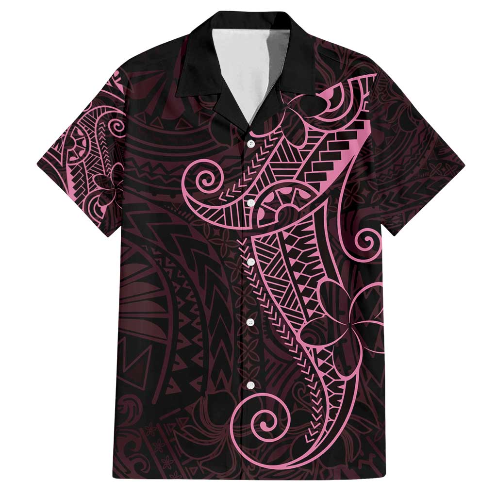 Black Pink Polynesian Tribal Family Matching Tank Maxi Dress and Hawaiian Shirt LT9 Dad's Shirt - Short Sleeve Pink - Polynesian Pride