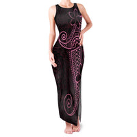 Black Pink Polynesian Tribal Family Matching Tank Maxi Dress and Hawaiian Shirt LT9 Mom's Dress Pink - Polynesian Pride