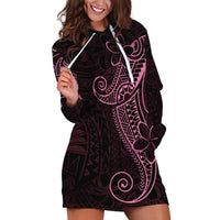 Black Pink Polynesian Tribal Hoodie Dress LT9 Pink - Polynesian Pride