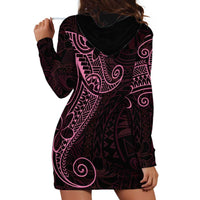 Black Pink Polynesian Tribal Hoodie Dress LT9 - Polynesian Pride