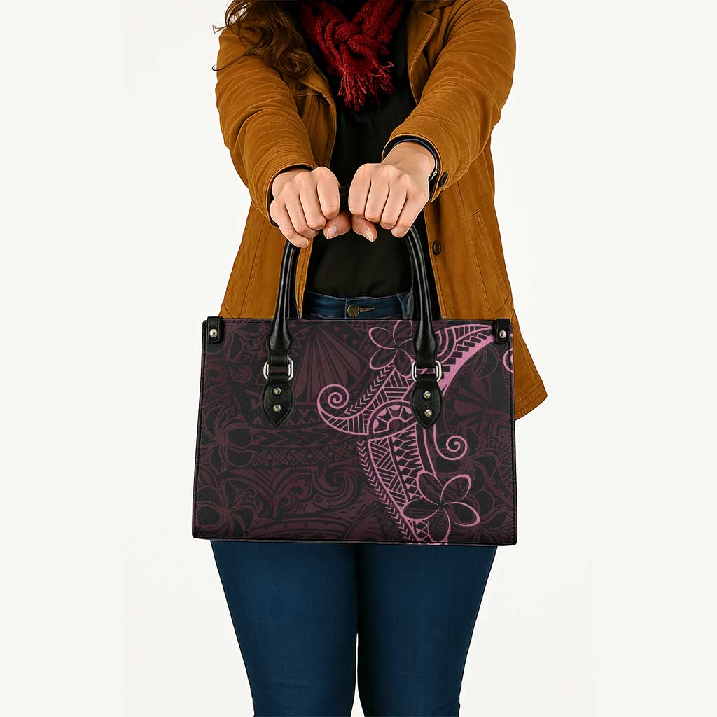 Black Pink Polynesian Tribal Leather Bag - Polynesian Pride