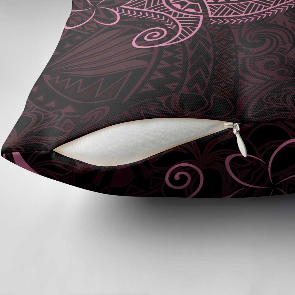 Black Pink Polynesian Tribal Pillow Cover - Polynesian Pride