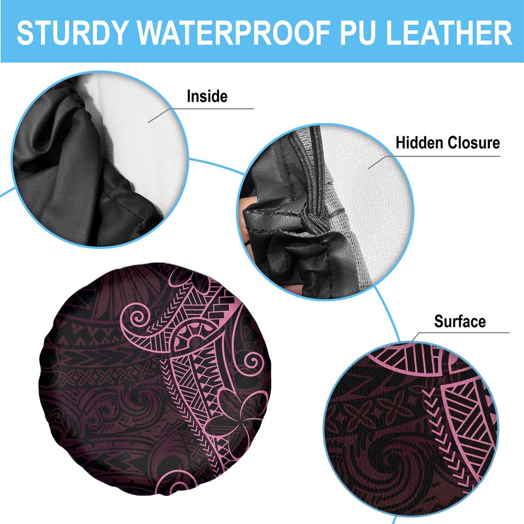 Black Pink Polynesian Tribal Spare Tire Cover - Polynesian Pride