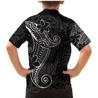 Black White Polynesian Tribal Family Matching Mermaid Dress and Hawaiian Shirt LT9 - Polynesian Pride