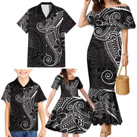 Black White Polynesian Tribal Family Matching Mermaid Dress and Hawaiian Shirt LT9 - Polynesian Pride