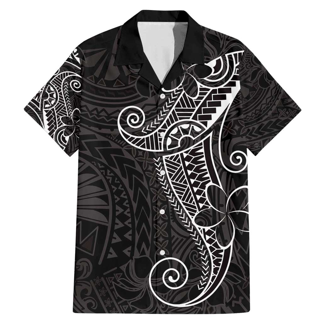 Black White Polynesian Tribal Family Matching Mermaid Dress and Hawaiian Shirt LT9 Dad's Shirt - Short Sleeve White - Polynesian Pride