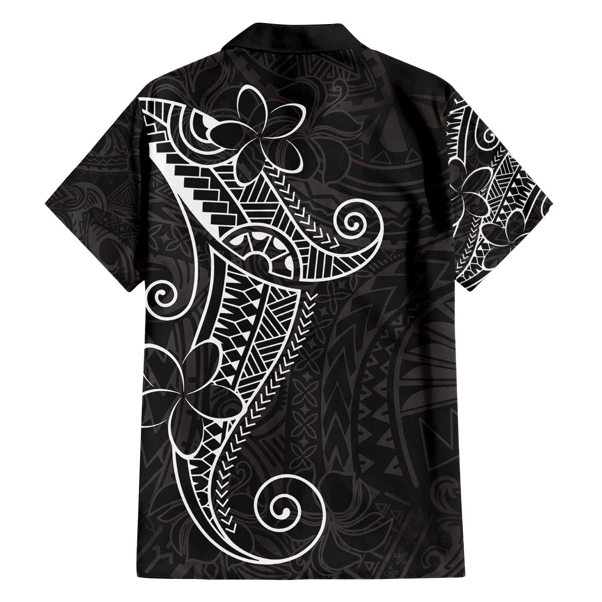 Black White Polynesian Tribal Family Matching Off The Shoulder Long Sleeve Dress and Hawaiian Shirt LT9 - Polynesian Pride