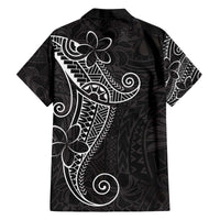 Black White Polynesian Tribal Family Matching Off The Shoulder Long Sleeve Dress and Hawaiian Shirt LT9 - Polynesian Pride