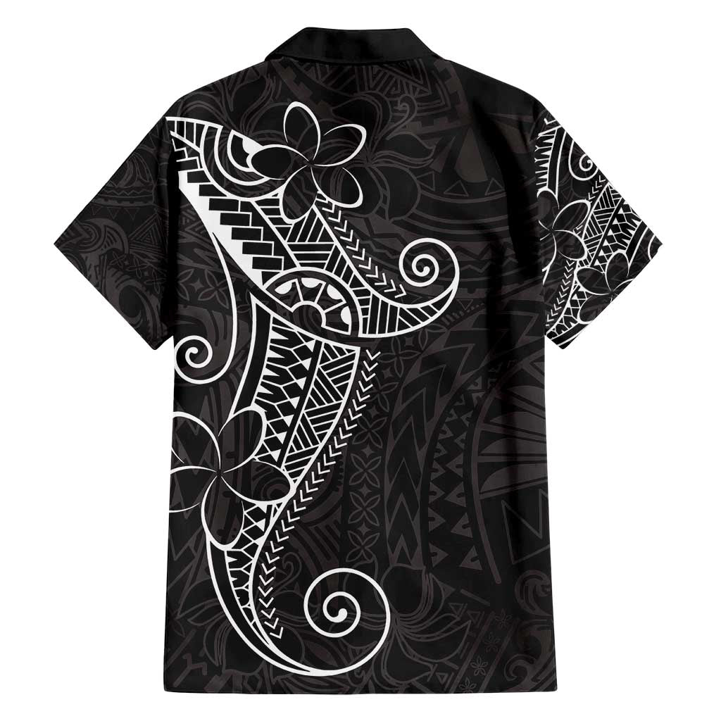 Black White Polynesian Tribal Family Matching Off Shoulder Short Dress and Hawaiian Shirt LT9 - Polynesian Pride