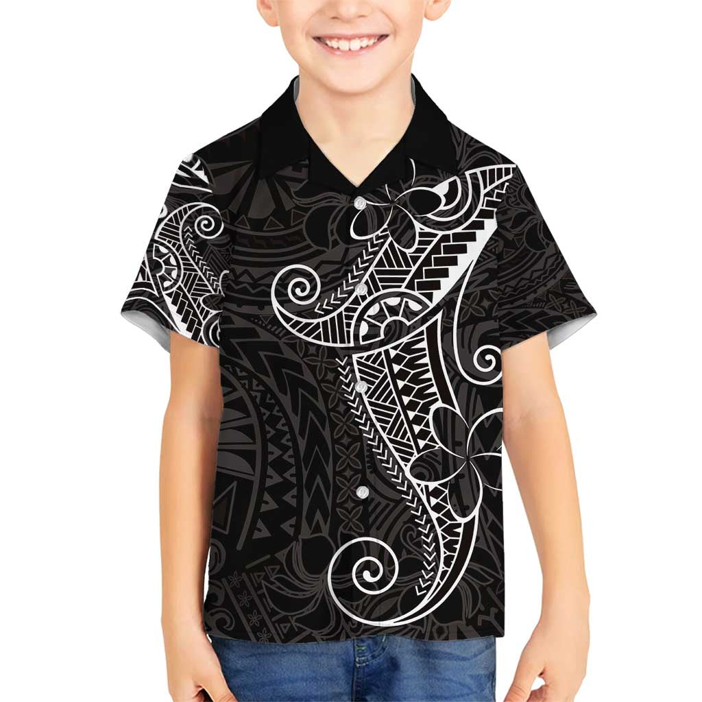 Black White Polynesian Tribal Family Matching Off Shoulder Short Dress and Hawaiian Shirt LT9 Son's Shirt White - Polynesian Pride