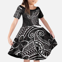 Black White Polynesian Tribal Family Matching Puletasi and Hawaiian Shirt - Polynesian Pride