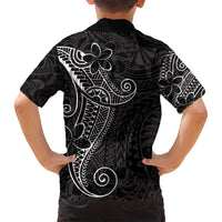 Black White Polynesian Tribal Family Matching Summer Maxi Dress and Hawaiian Shirt LT9 - Polynesian Pride