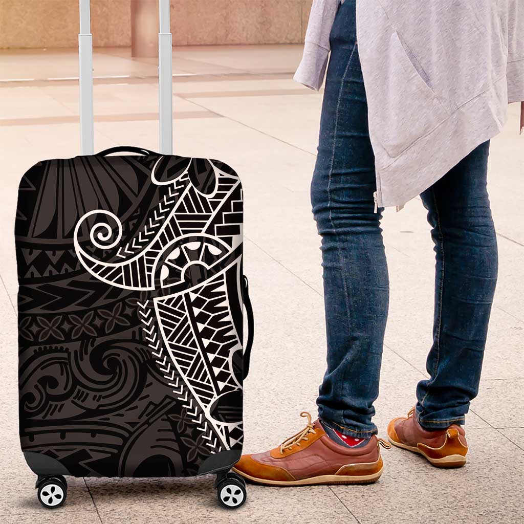 Black White Polynesian Tribal Luggage Cover LT9 White - Polynesian Pride