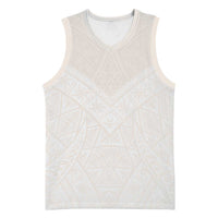 Lotu Tamaiti Tongan Polynesian Art Pattern Basketball Jersey Traditional Tribal Motifs LT9 Unisex White - Polynesian Pride