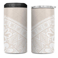 Lotu Tamaiti Tongan Polynesian Art Pattern 4 in 1 Can Cooler Tumbler Traditional Tribal Motifs LT9 One Size: 16 oz White - Polynesian Pride