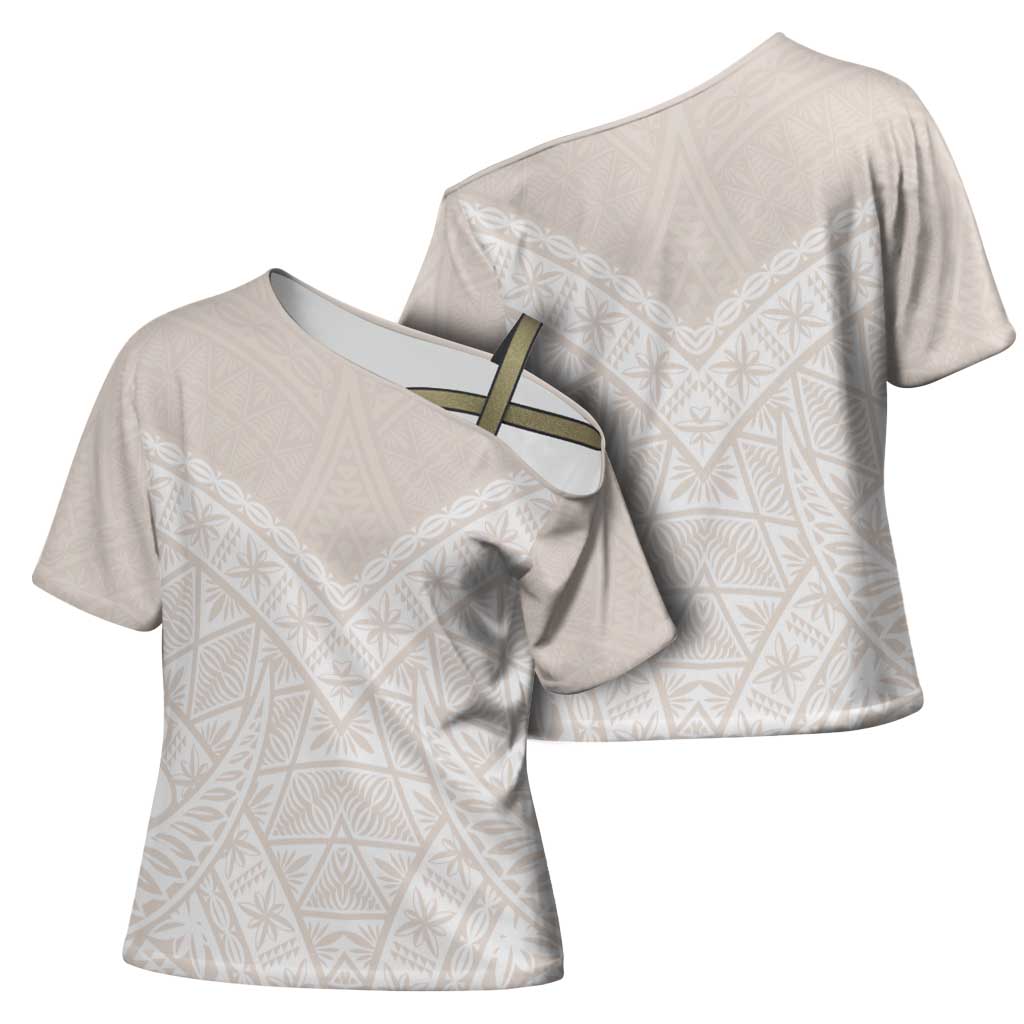 Lotu Tamaiti Tongan Polynesian Art Pattern Cross Shoulder Shirt Traditional Tribal Motifs LT9 - Polynesian Pride