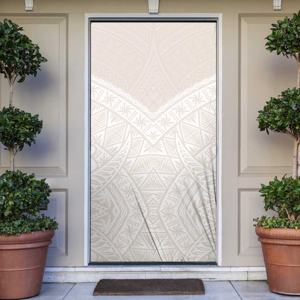 Lotu Tamaiti Tongan Polynesian Art Pattern Door Cover Traditional Tribal Motifs LT9 White - Polynesian Pride