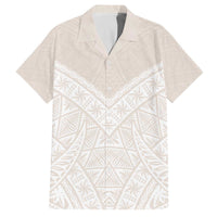 Lotu Tamaiti Tongan Polynesian Art Pattern Family Matching Off The Shoulder Long Sleeve Dress and Hawaiian Shirt Traditional Tribal Motifs LT9 Dad's Shirt - Short Sleeve White - Polynesian Pride