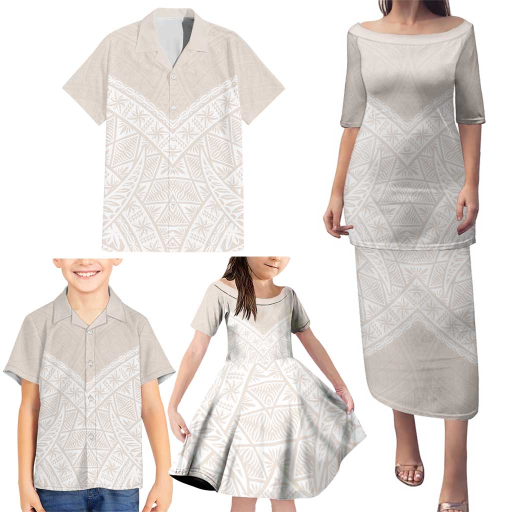 Lotu Tamaiti Tongan Polynesian Art Pattern Family Matching Puletasi and Hawaiian Shirt Traditional Tribal Motifs LT9 - Polynesian Pride