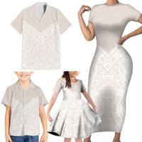 Lotu Tamaiti Tongan Polynesian Art Pattern Family Matching Short Sleeve Bodycon Dress and Hawaiian Shirt Traditional Tribal Motifs LT9 - Polynesian Pride