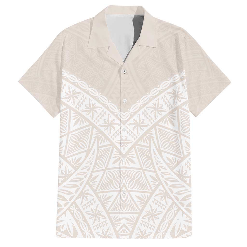Lotu Tamaiti Tongan Polynesian Art Pattern Family Matching Short Sleeve Bodycon Dress and Hawaiian Shirt Traditional Tribal Motifs LT9 Dad's Shirt - Short Sleeve White - Polynesian Pride