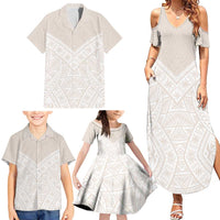Lotu Tamaiti Tongan Polynesian Art Pattern Family Matching Summer Maxi Dress and Hawaiian Shirt Traditional Tribal Motifs LT9 - Polynesian Pride