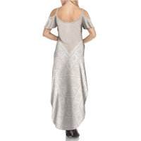 Lotu Tamaiti Tongan Polynesian Art Pattern Family Matching Summer Maxi Dress and Hawaiian Shirt Traditional Tribal Motifs LT9 - Polynesian Pride