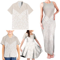 Lotu Tamaiti Tongan Polynesian Art Pattern Family Matching Tank Maxi Dress and Hawaiian Shirt Traditional Tribal Motifs LT9 - Polynesian Pride
