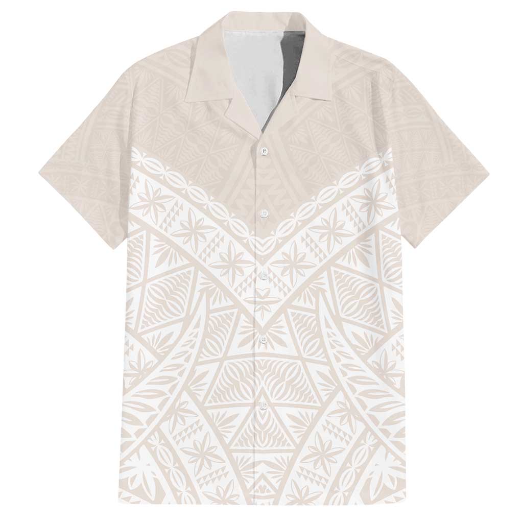 Lotu Tamaiti Tongan Polynesian Art Pattern Family Matching Tank Maxi Dress and Hawaiian Shirt Traditional Tribal Motifs LT9 Dad's Shirt - Short Sleeve White - Polynesian Pride