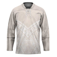Lotu Tamaiti Tongan Polynesian Art Pattern Hockey Jersey Traditional Tribal Motifs LT9 Unisex White - Polynesian Pride