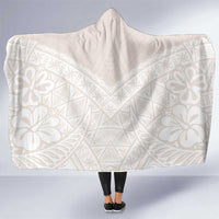 Lotu Tamaiti Tongan Polynesian Art Pattern Hooded Blanket Traditional Tribal Motifs LT9 One Size White - Polynesian Pride