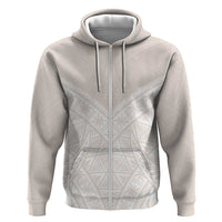 Lotu Tamaiti Tongan Polynesian Art Pattern Hoodie Traditional Tribal Motifs LT9 Zip Hoodie White - Polynesian Pride